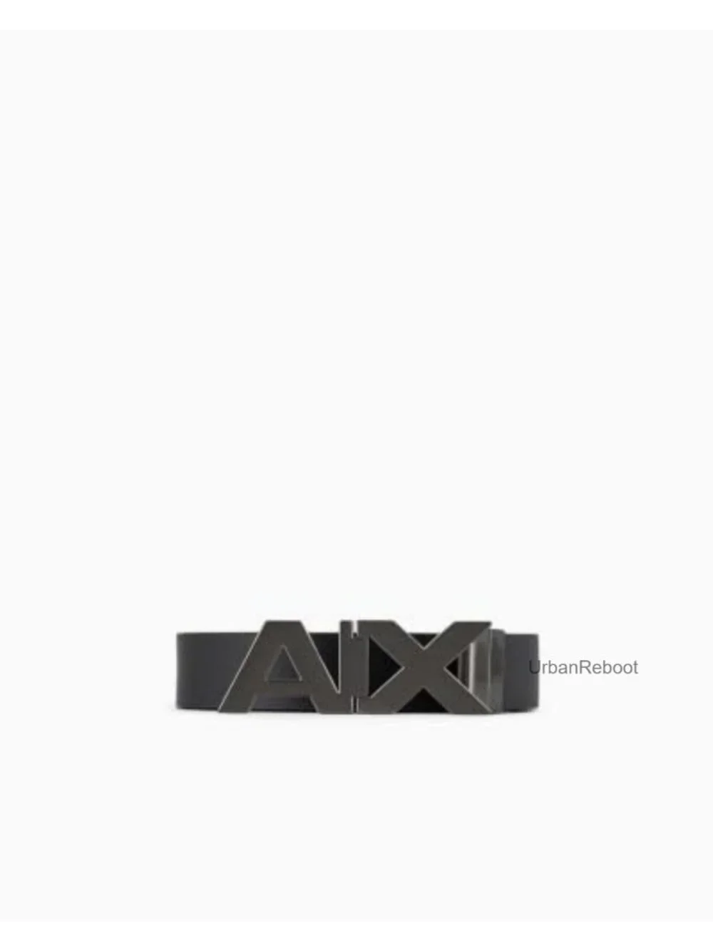 Men's Genuine Leather Belt with Signature Logo Buckle Adjustable